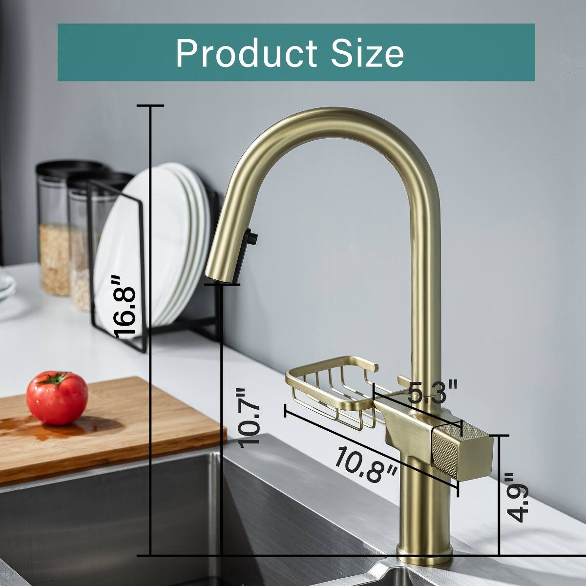 Product Size  
16.8" h  
5.3"  
10.7"  
10.8"  
4.9"