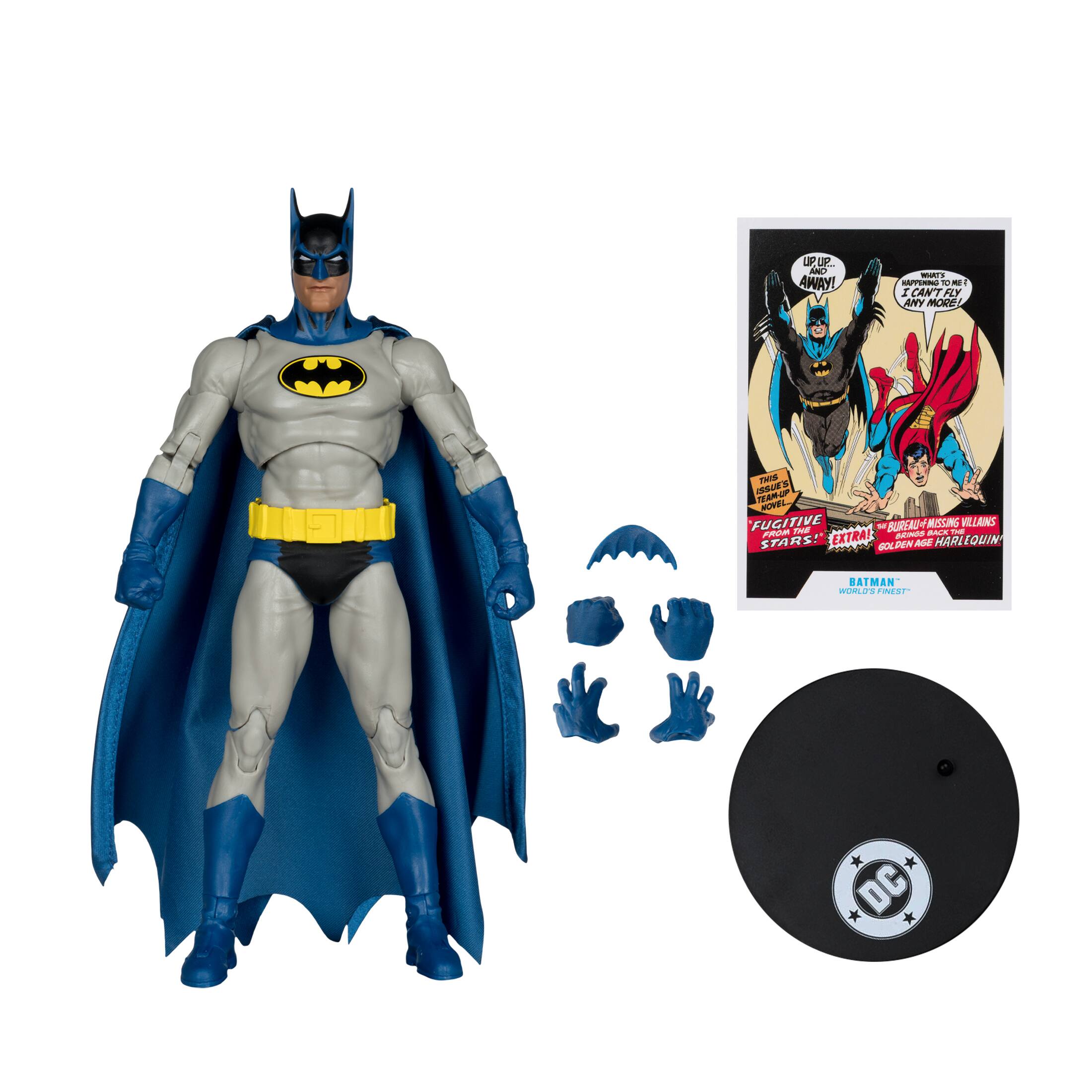 UP UP... AND AWAY! WHAT'S HAPPENING TO ME? I CAN'T FLY ANY MORE! THIS ISSUE'S TEAM-UP NOVEL. FUGITIVE SE UREAU-FMISSING VILLAINS FROM THE BRINGS BACK THE STARS! EXTRA! DEN AGE HARL EQUIN GOL BATMAN WORLD'S FINEST * DC
