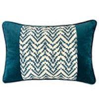 Front. LuXeo - Modern Chevron Lumbar Collection, Size: 14"x20" - Turquoise.