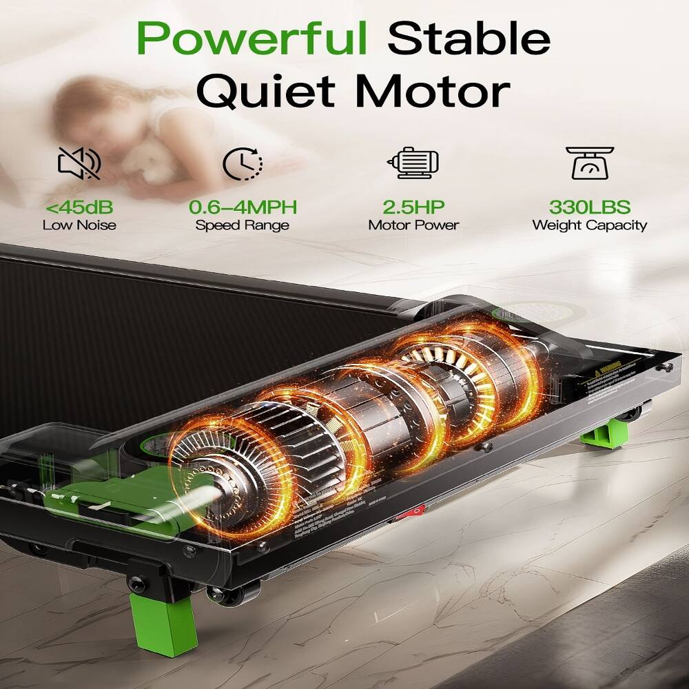 Powerful Stable Quiet Motor  
<45dB Low Noise  
0.6-4MPH Speed Range  
2.5HP Motor Power  
330LBS Weight Capacity  
INOROO S