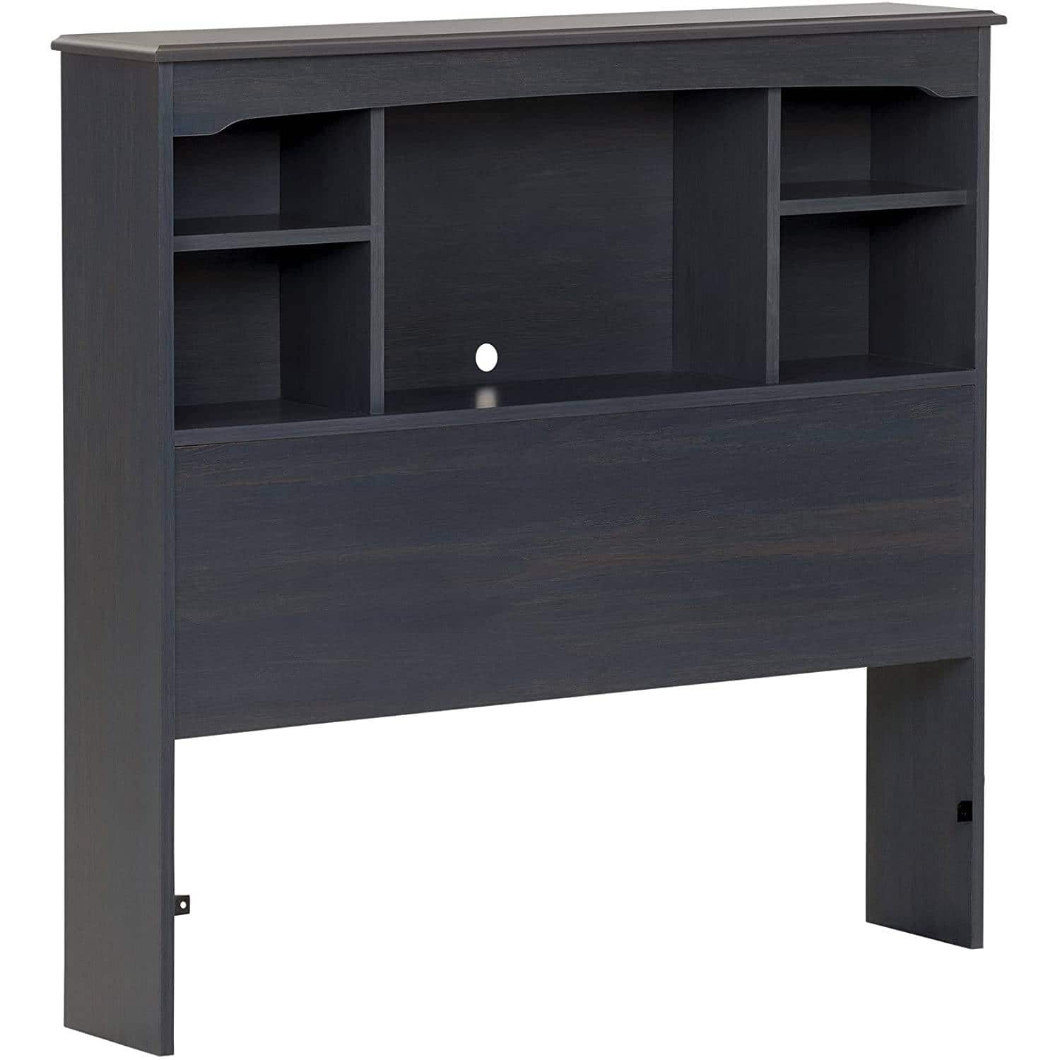 SlickBlue - Twin Bookcase Headboard with Storage Shelves - Dark Blueberry
