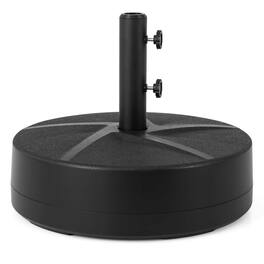Costway - Patio Round Umbrella Base with 2 Adjustable Knobs & 3 Adapters Outdoor for Poolside - Black