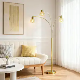 partphoner - 72.8" 3-Light Arched Tree Floor Lamp - Tea