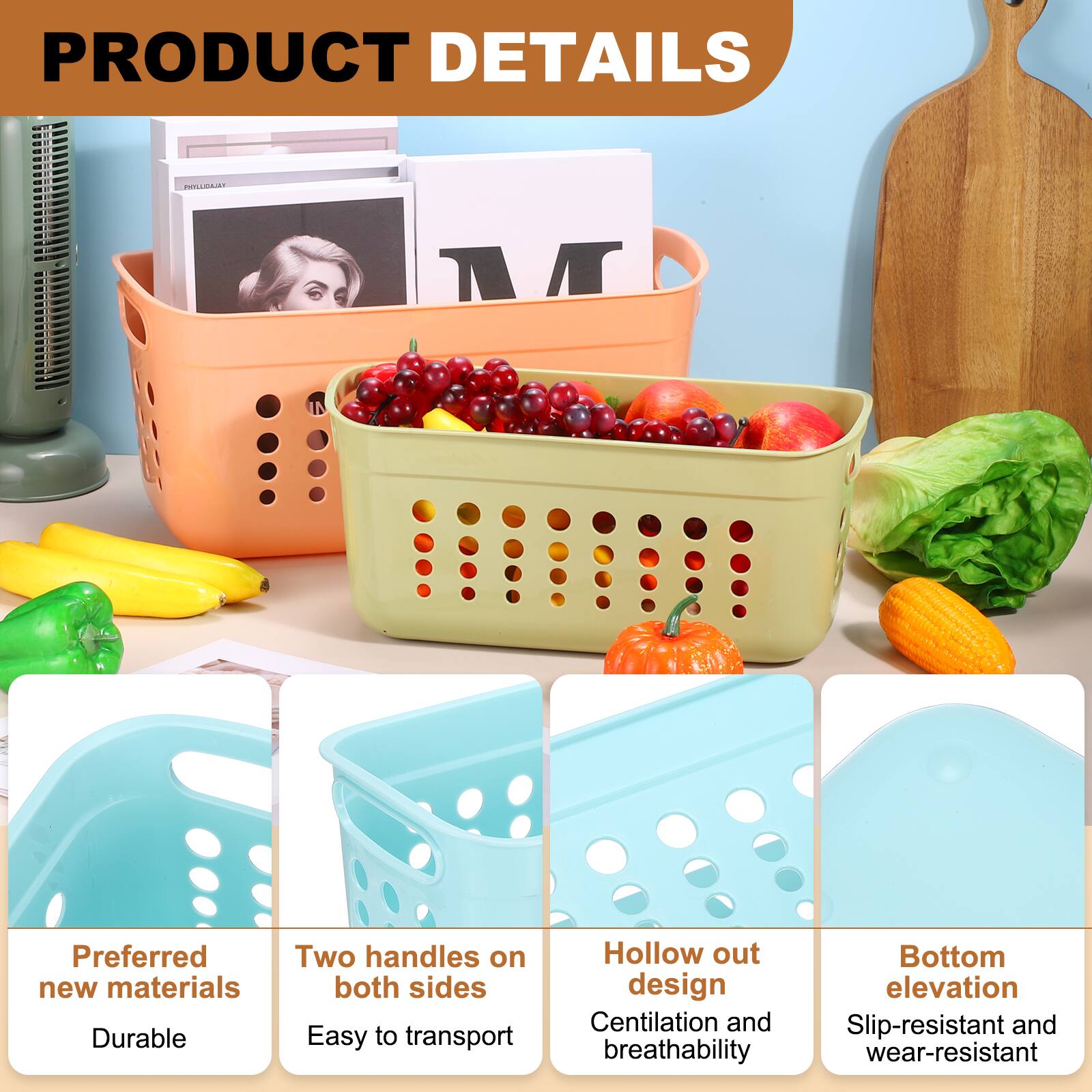 PRODUCT DETAILS

- Preferred new materials
- Durable
- Two handles on both sides
- Easy to transport
- Hollow out design
- Centilation and breathability
- Bottom elevation
- Slip-resistant and wear-resistant