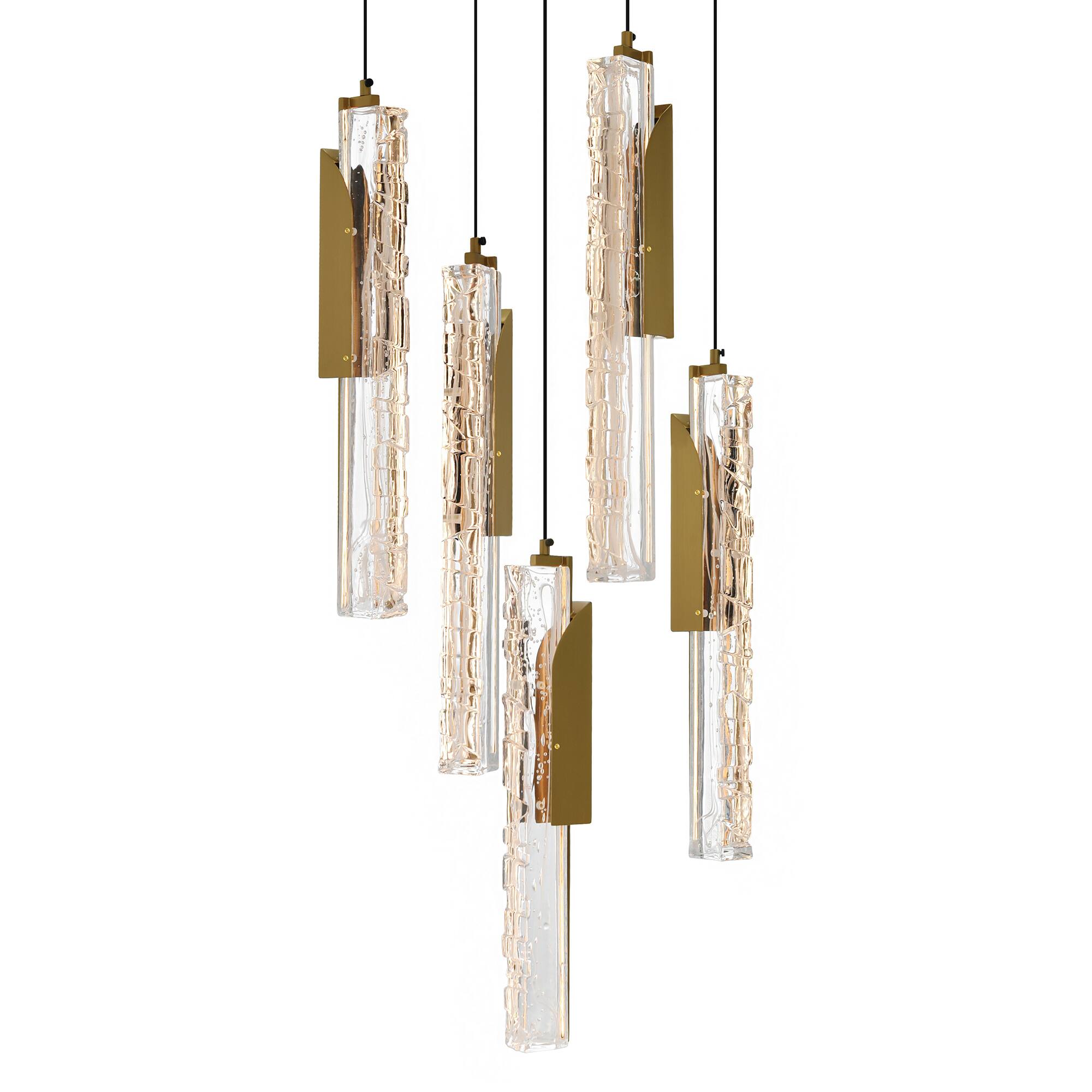 Angle. CWI Lighting - Valira Integrated LED Brass Mini Pendant - Brass.