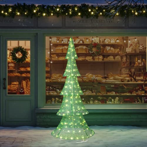 Winado - 6 FT Lighted Christmas Tree Decorations with LED Light for Indoor/Outdoor Party Decoration - Green