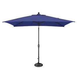 Mondawe - 6.6' x 10' Rectangle Patio Umbrella Push Button Tilt Black Frame - Blue Sky