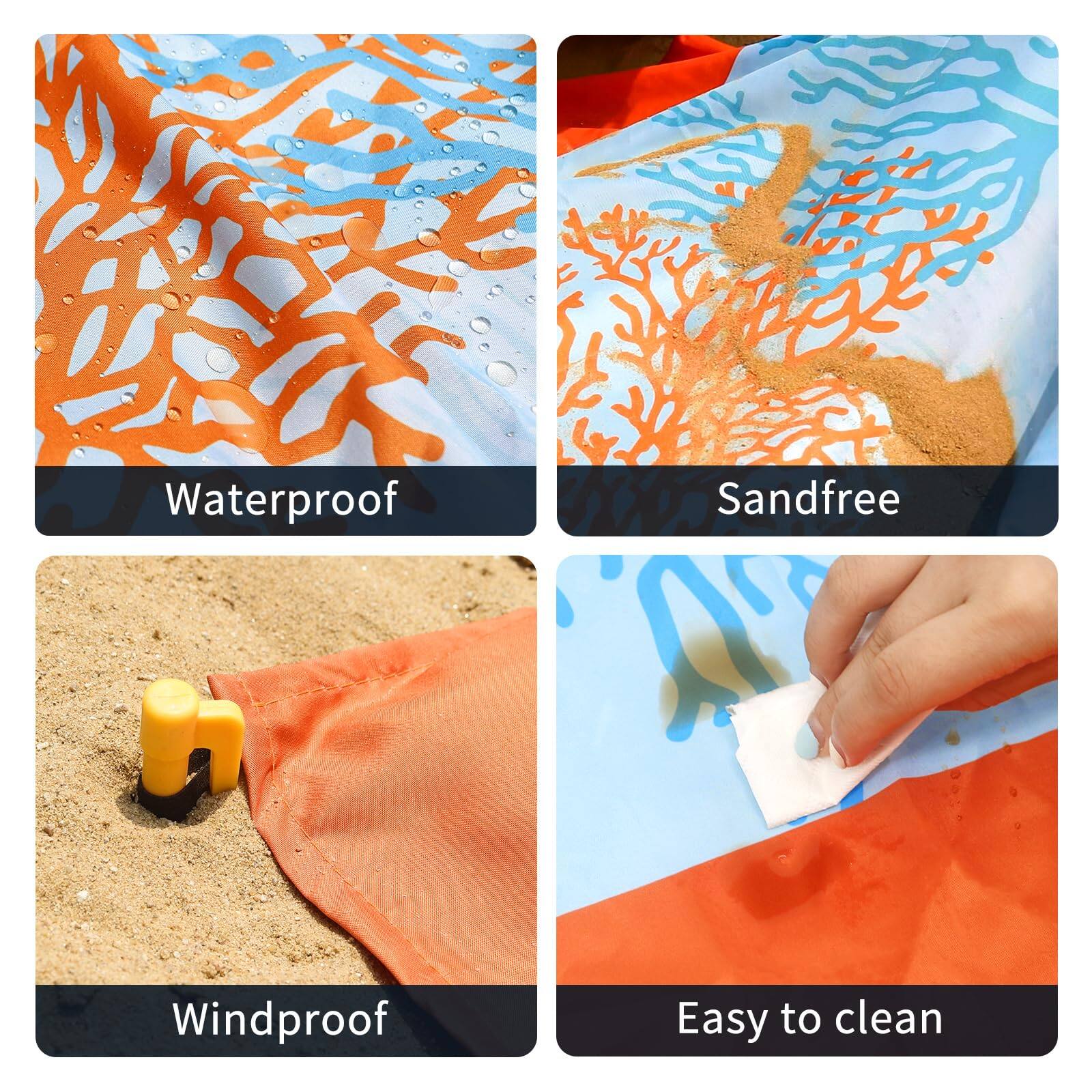 Waterproof  
Sandfree  
Windproof  
Easy to clean