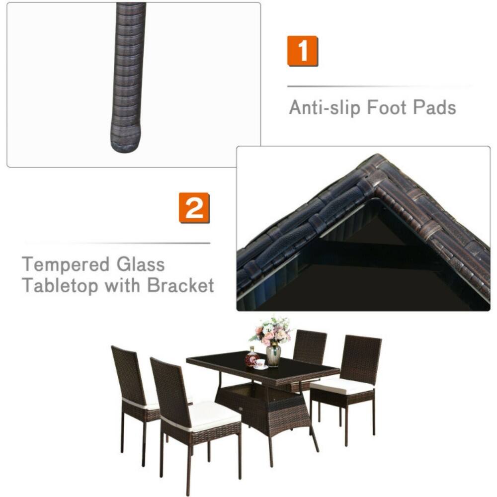 1. Anti-slip Foot Pads  
2. Tempered Glass Tabletop with Bracket