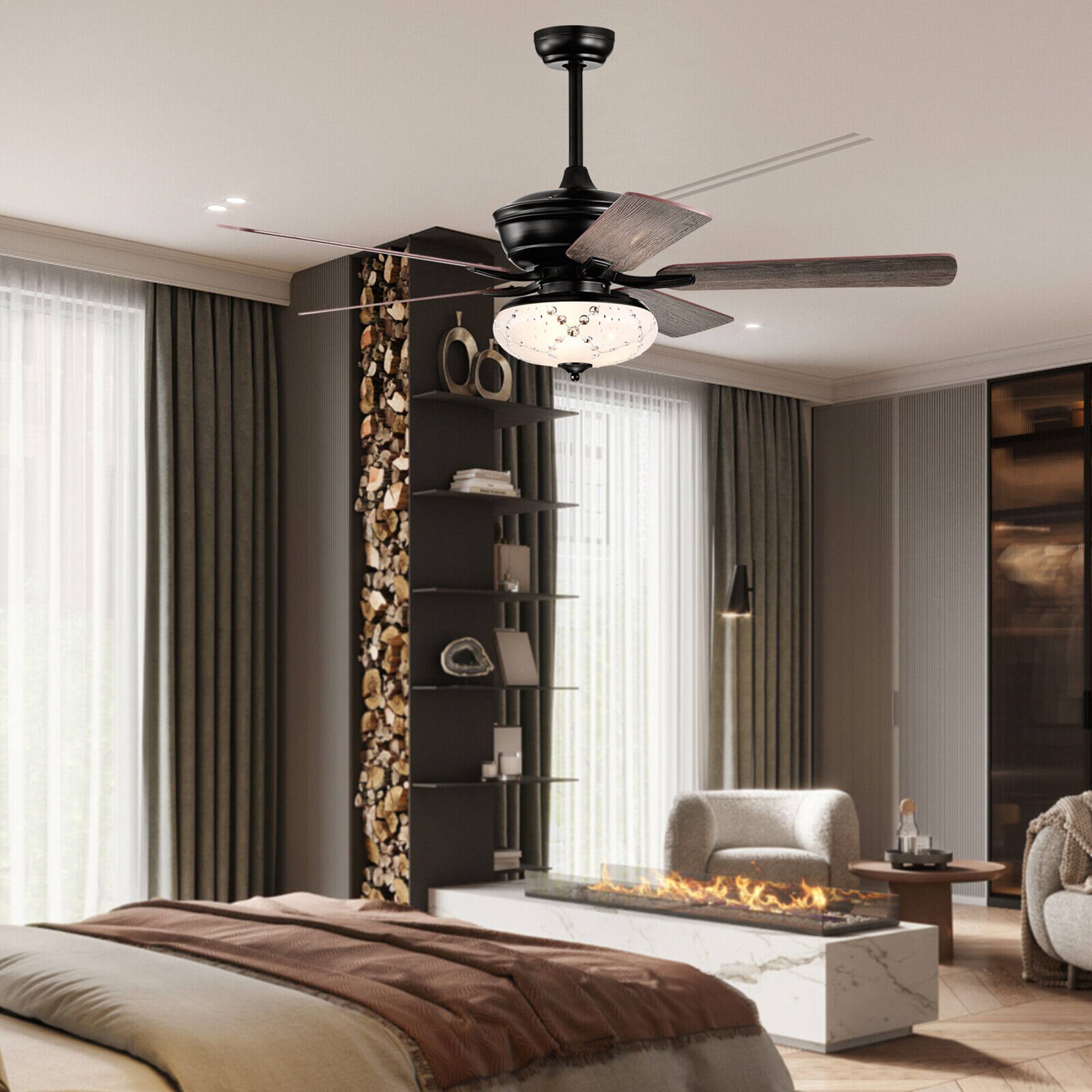 Alt View 3. Gymax - Gymax 52'' Ceiling Fan with 3 Wind Speeds 5 Reversible Blades & Remote Control Grey - Grey.