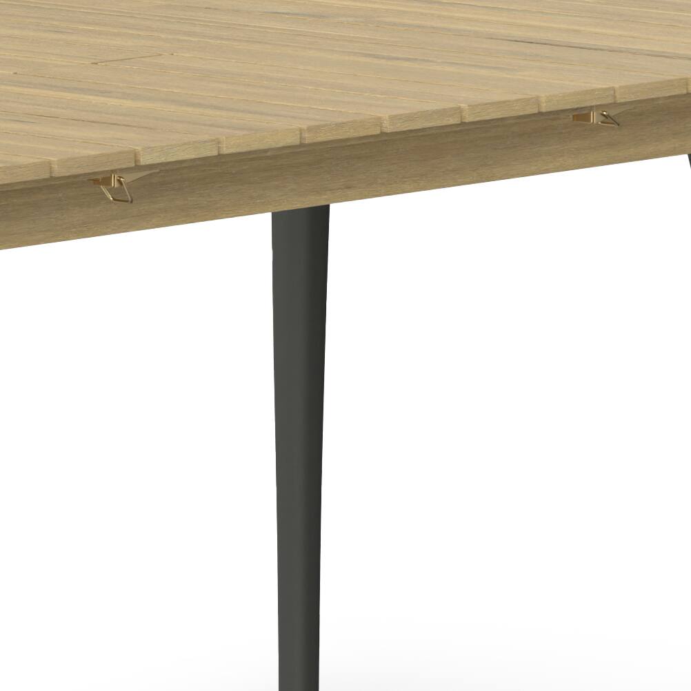 Alt View 8. Simpli Home - Beachside SOLID ACACIA WOOD 87 inch Wide Rectangle Contemporary Outdoor Extendable Dining Table - Light Teak.