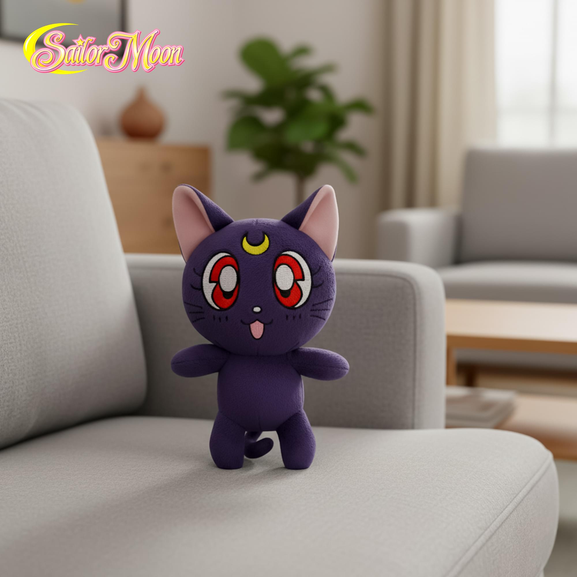 Alt View 4. Great Eastern - Sailor Moon 7 Inch Character Plush | Luna - Purple.