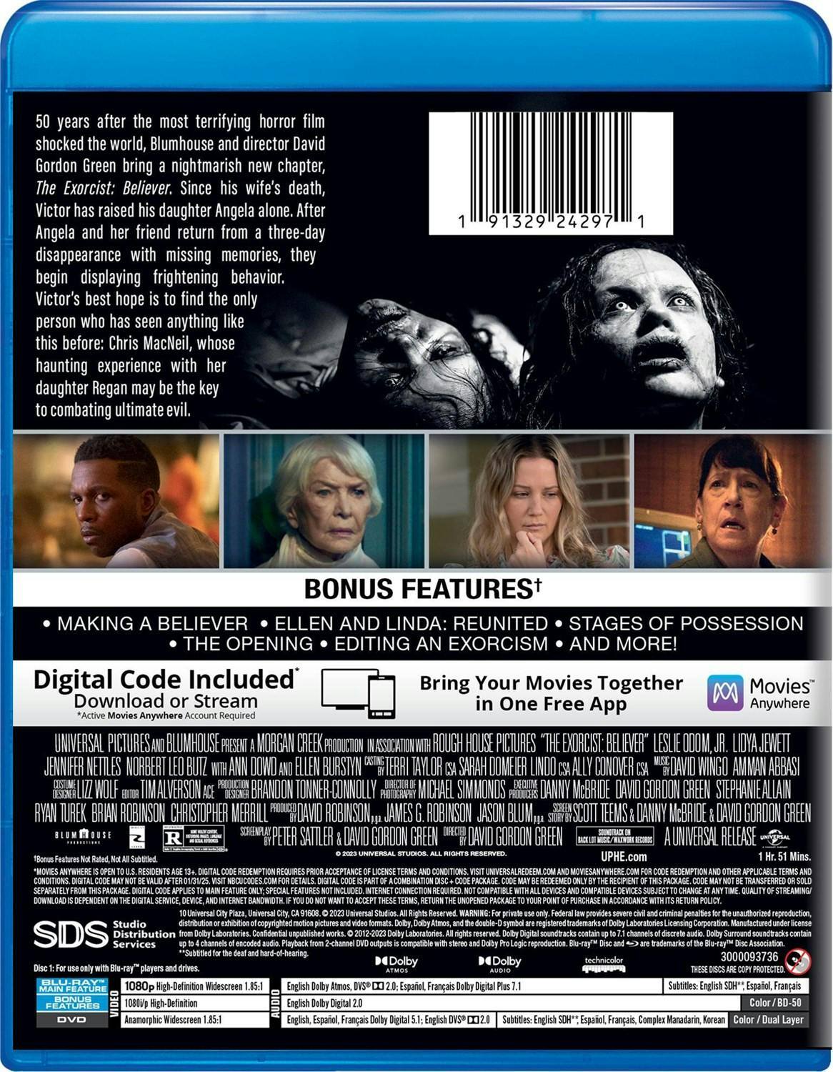 Back. The Exorcist: Believer (with DVD) [Blu-ray].