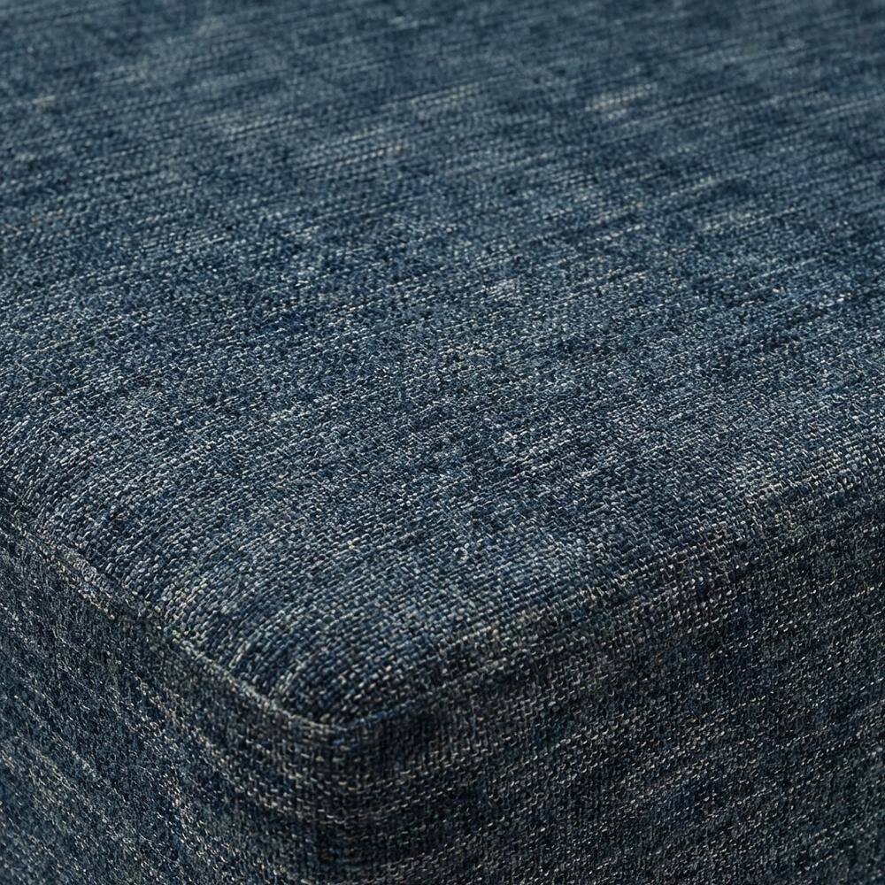 Alt View 1. Outdoor Escape - Square Woven Heathered Fabric Ottoman with Cushioned Top for Outdoor Lounge - Blue.