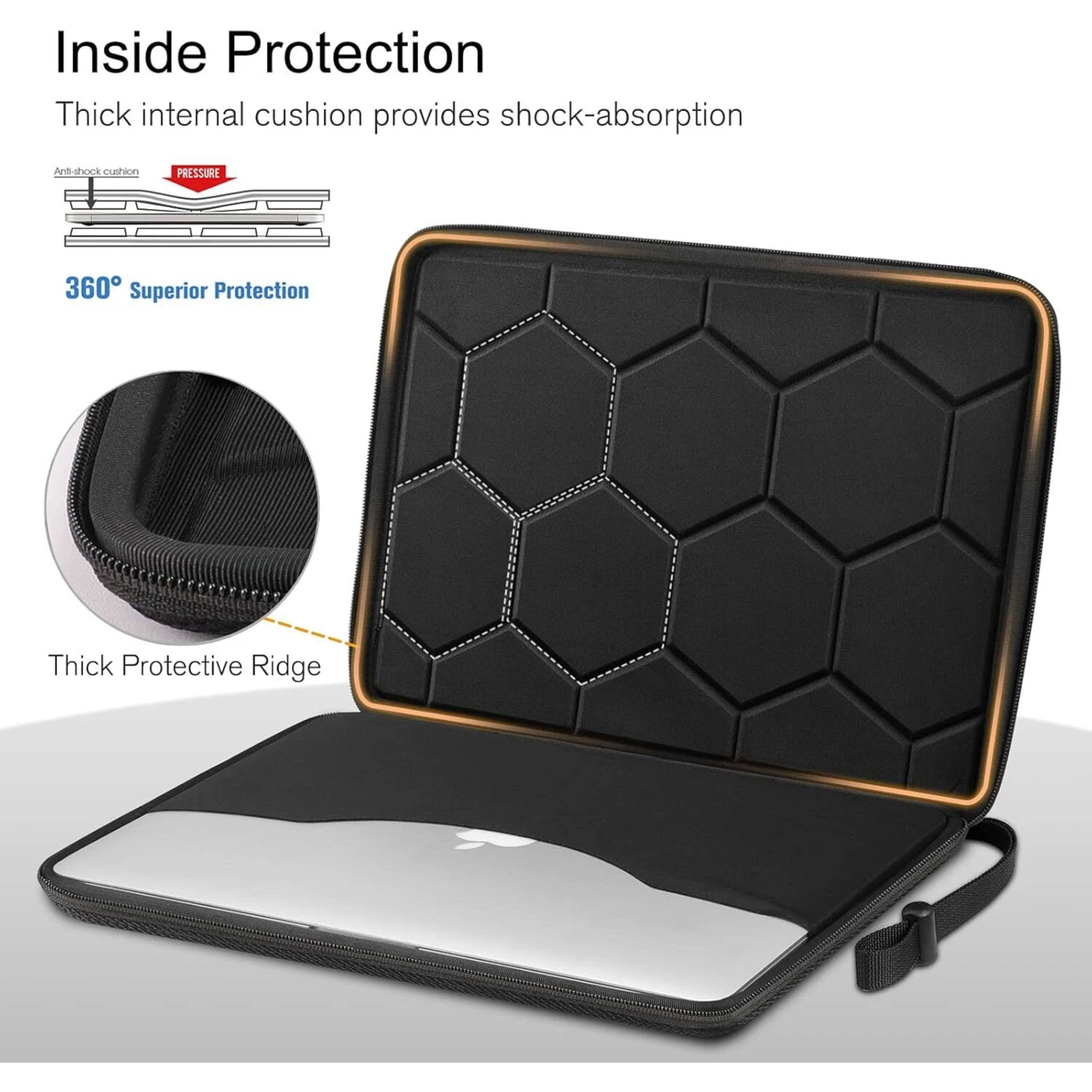 Inside Protection  
Thick internal cushion provides shock-absorption  

360° Superior Protection  

Thick Protective Ridge