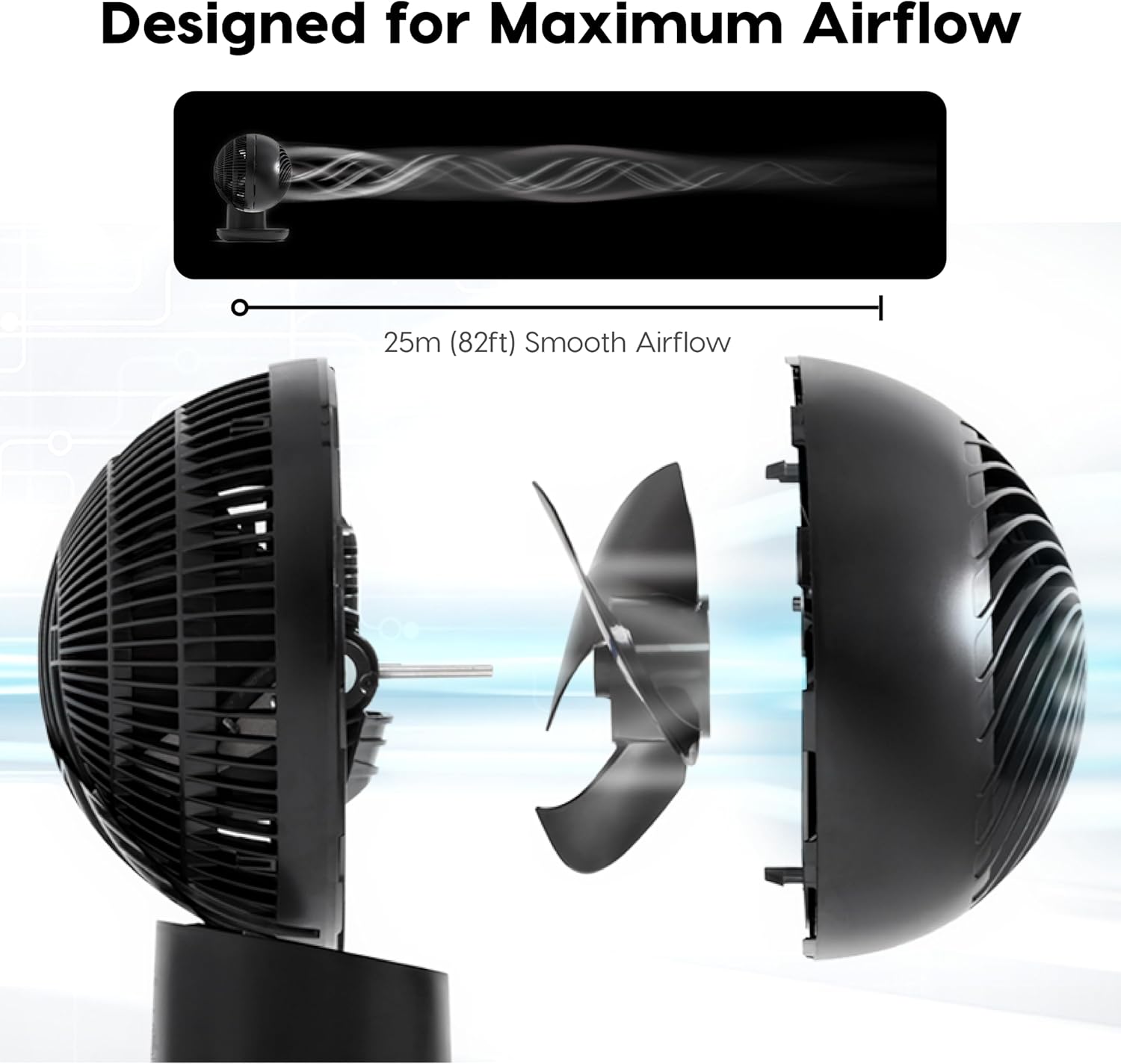 IRIS USA WOOZOO Fan with Remote, Oscillating Fan, Desk Fan, Table Air ...
