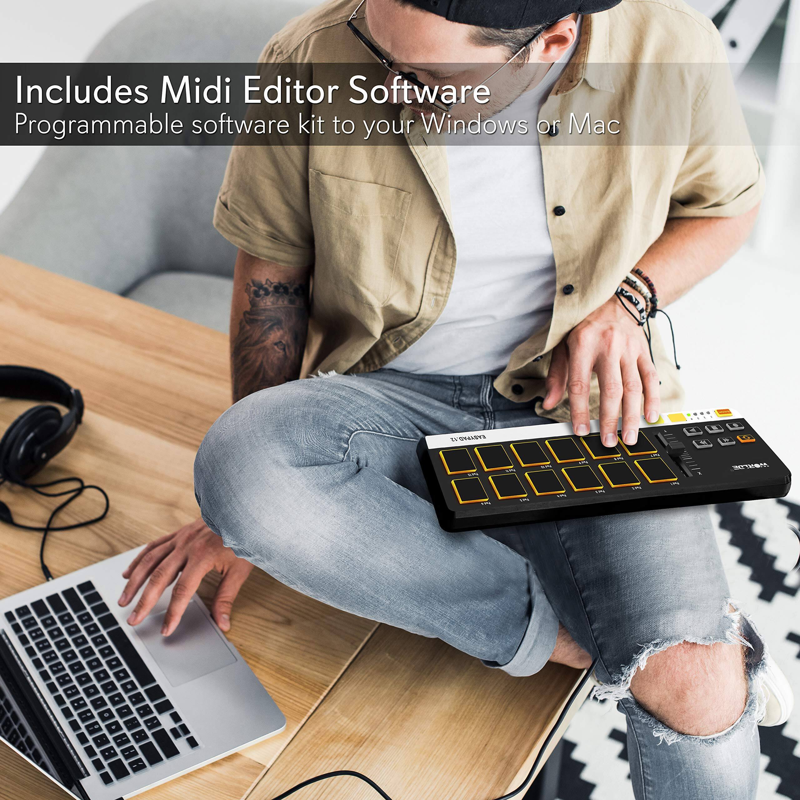 Includes Midi Editor Software  
Programmable software kit to your Windows or Mac