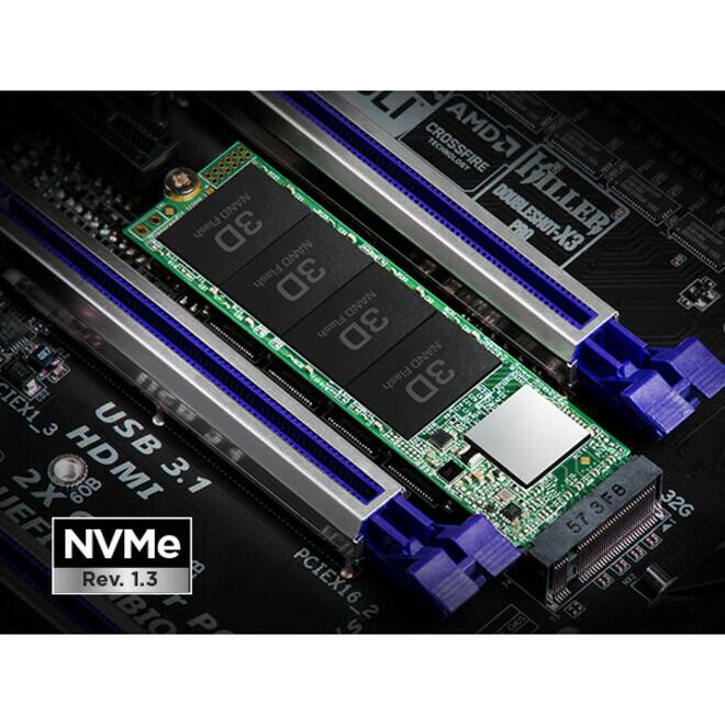 AMD Crossfire  
HILLER X3  
DOUBLESHOT PRO  
3D NAND  
USB 3.1  
HDMI  
2X 60B  
32G  
573FB  
AI NVMe 1.3  
Rev. 1.3  
PCIEX16_2  
CHOS  
BIO  
NVMe Rev. 1.3