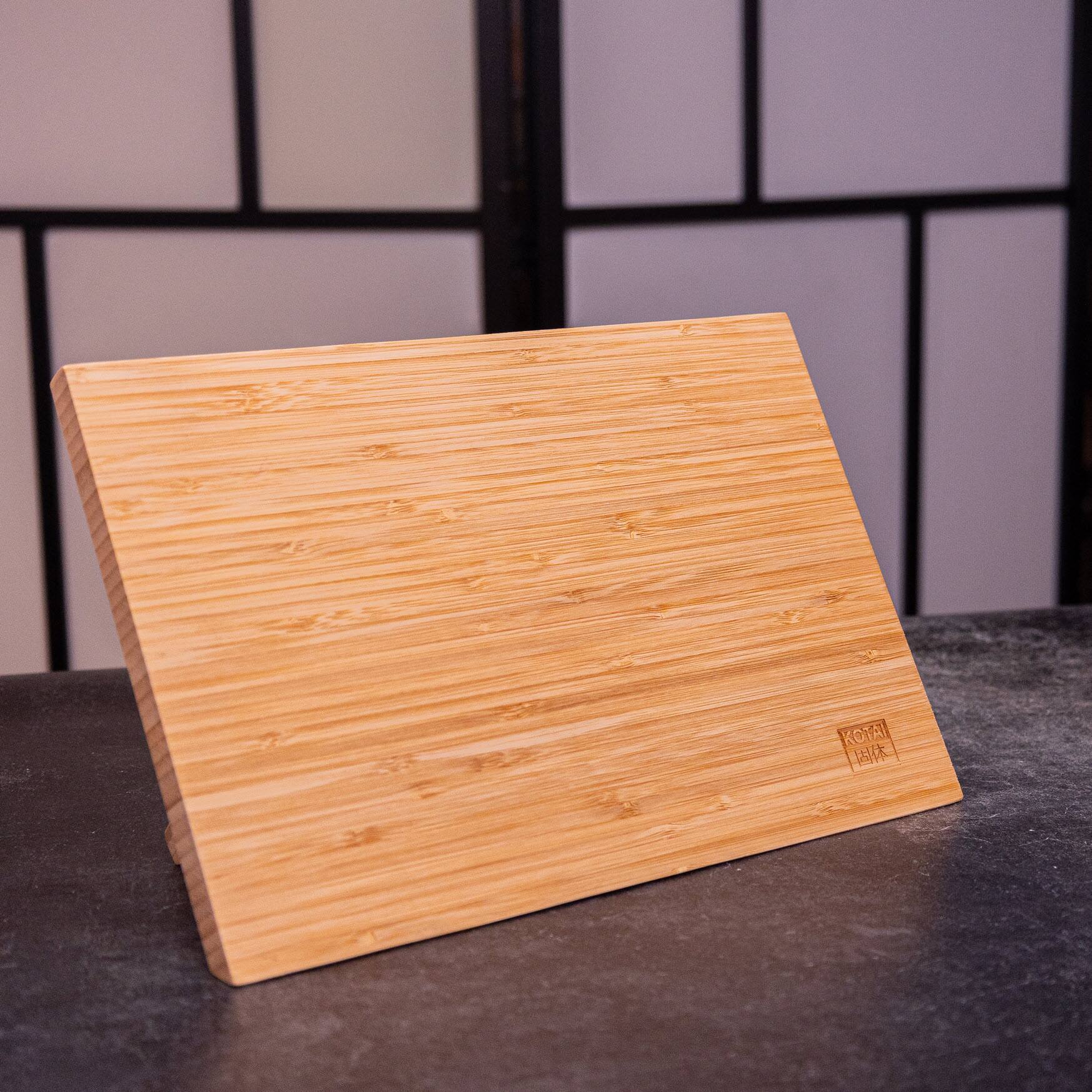 Back. KOTAI - Magnetic Bamboo Knife Holder 12.6 x 8.6-inch | Powerful Hidden Magnet | Foldable Natural Bamboo Knife Storage.