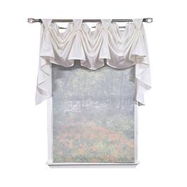 RLF Home - Soft Duck 3-S Victory 100% Cotton Tab Top Swag Window Curtain 54" x 25" - Off White