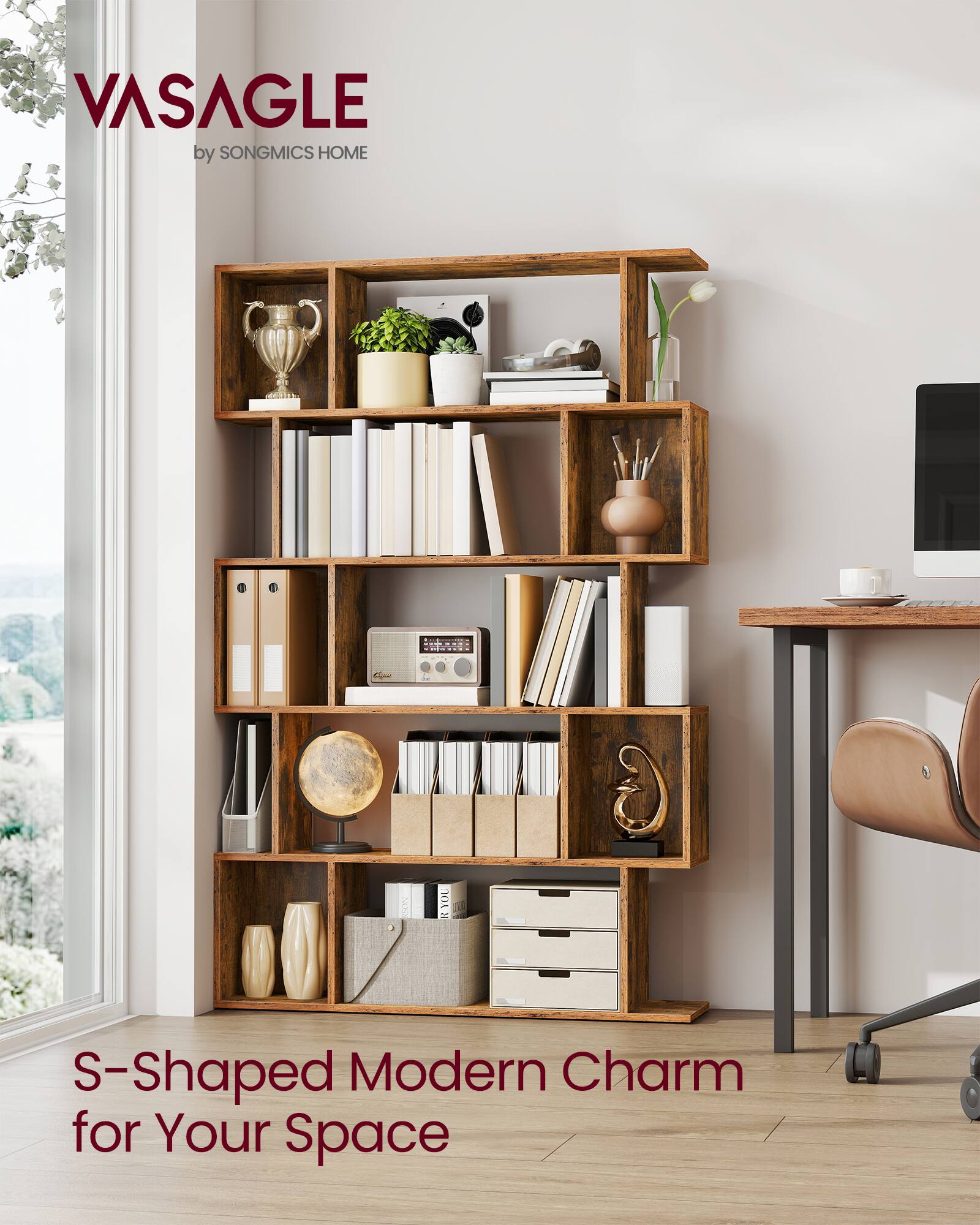 VASAGLE by SONGMICS HOME  
S-Shaped Modern Charm for Your Space