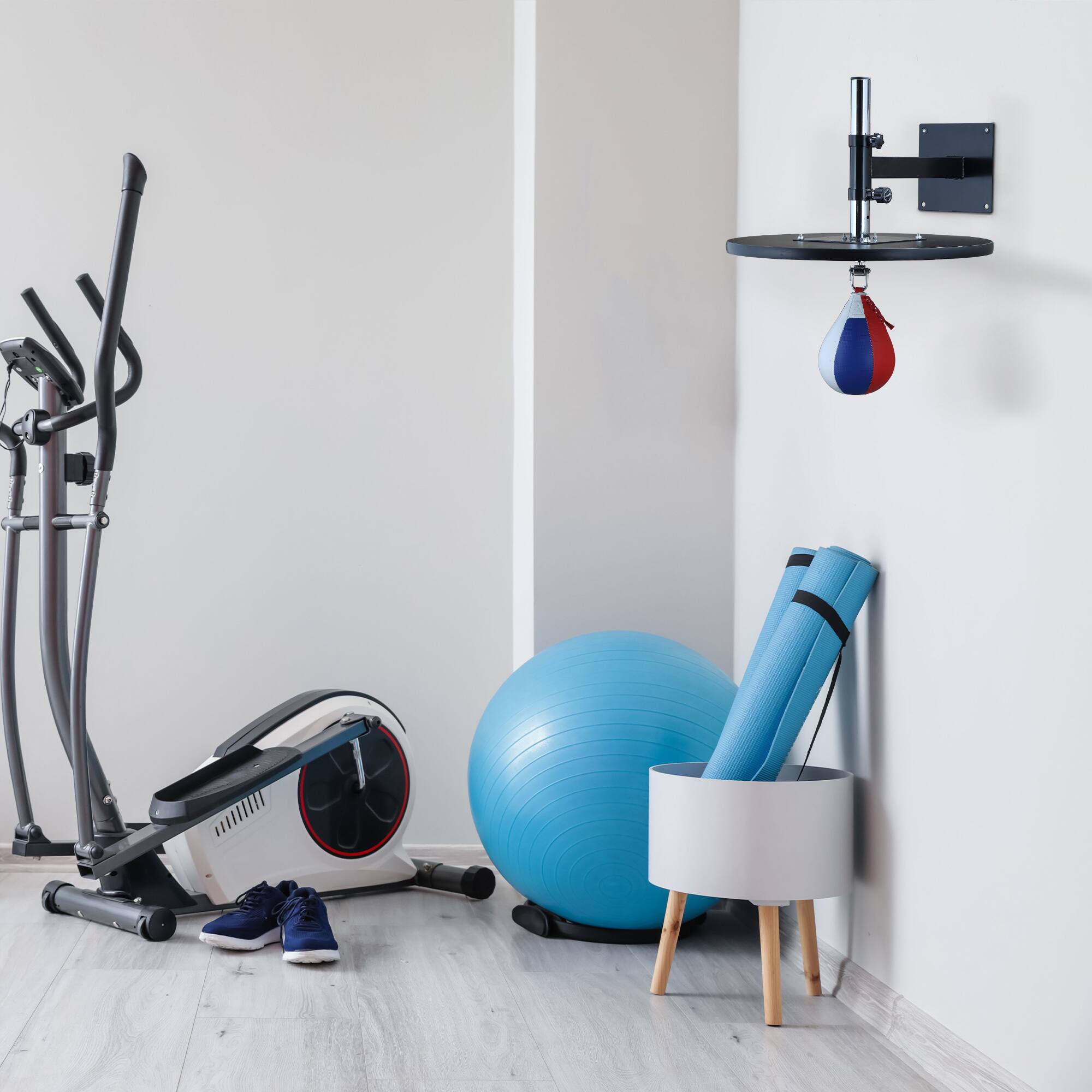 Alt View 1. Soozier - Bag Boxing Punching Bag Wall Mount Height Adjustable, MMA, Martial Arts - Black, Red, Blue, White.