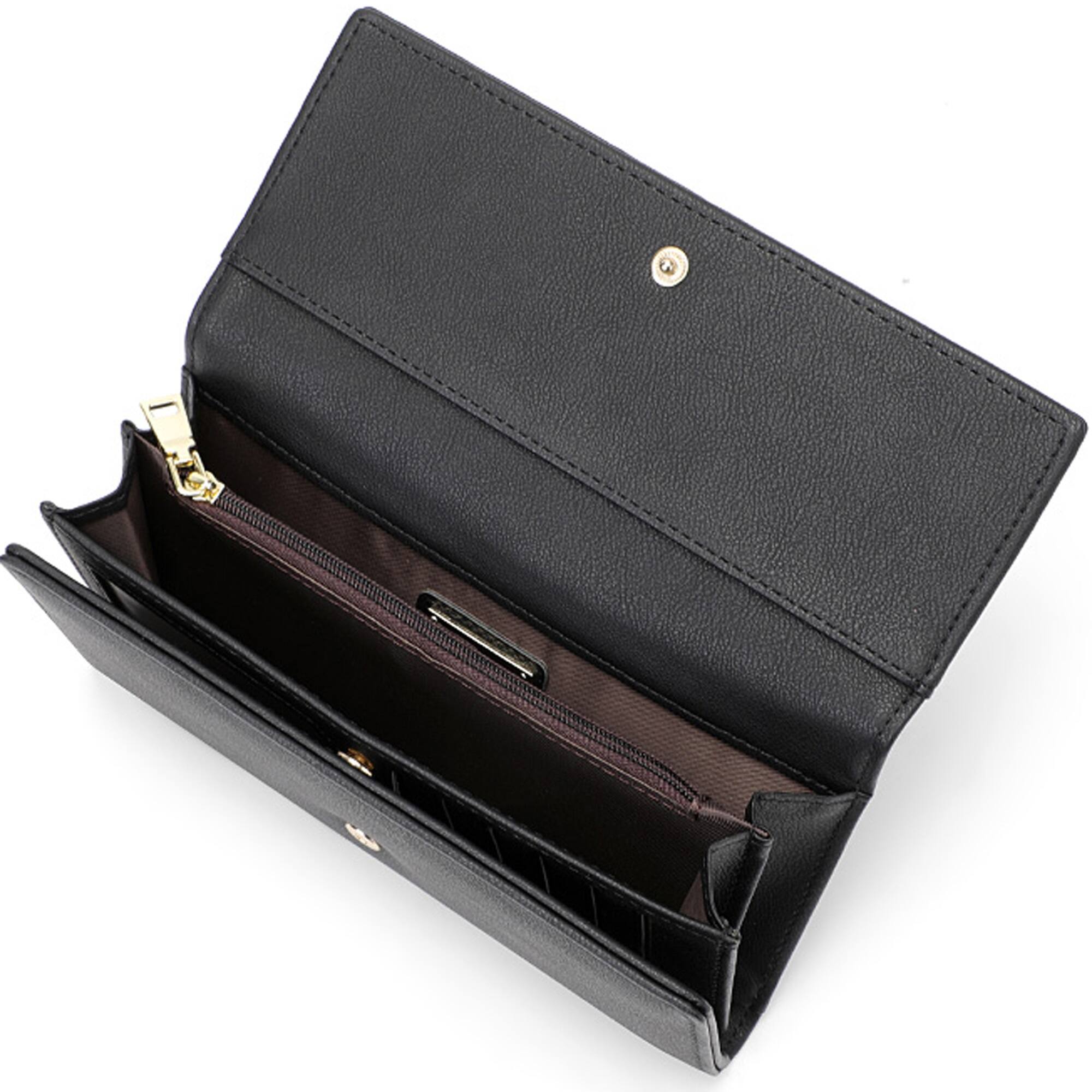 Left. Champs - Iconic Collection Expandable Trifold Wallet - Black.