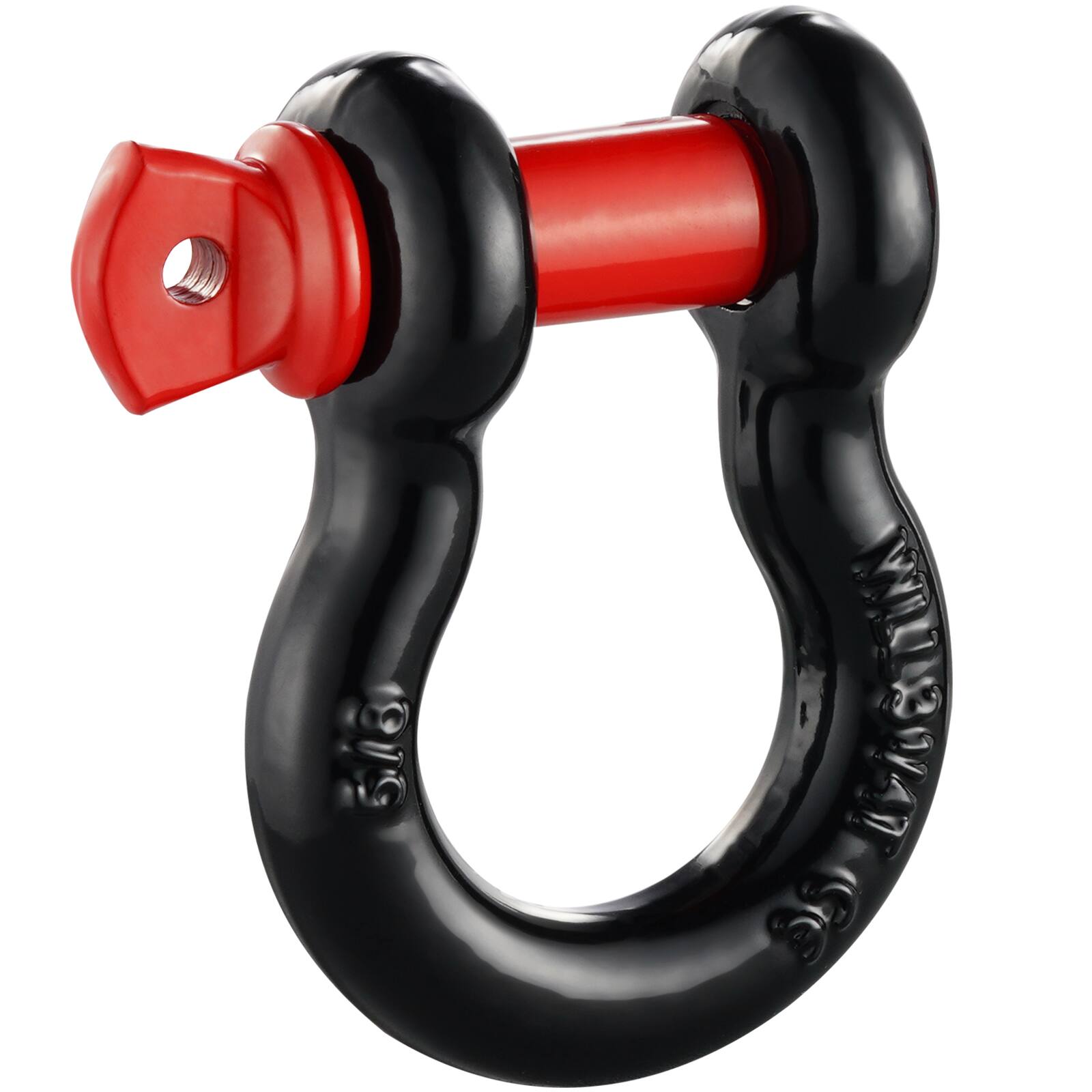 Alt View 5. VEVOR - 5/8" D-Ring Shackle, 4 Pack Alloy Steel Shackles 28660 lbs (13 Ton) Break Strength with 3/4" Screw Pin - Black,red.