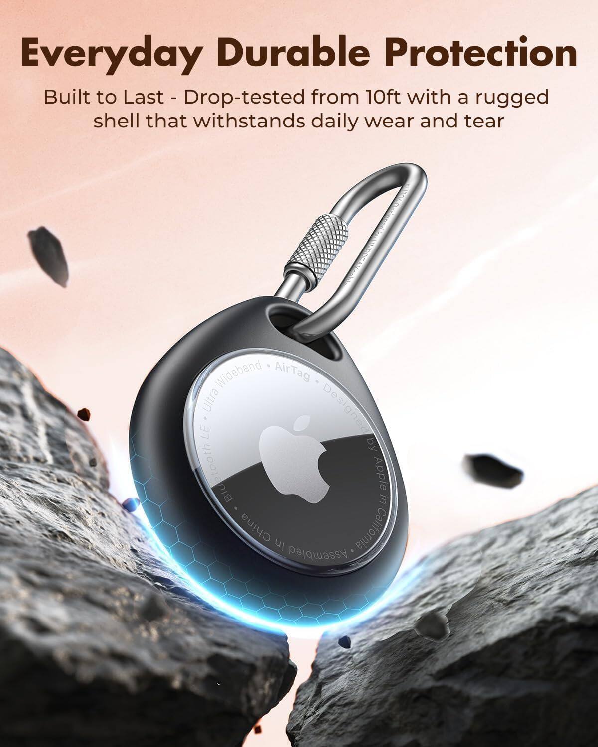 Everyday Durable Protection  
Built to Last - Drop-tested from 10ft with a rugged shell that withstands daily wear and tear  

Wideband AirTag Ultra  
Designed by etooth  
Apple Blu in China  
Assembled in California