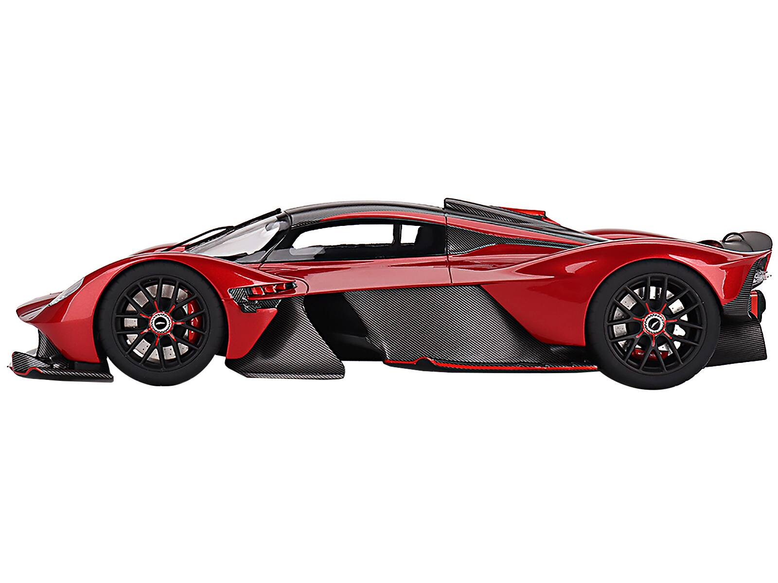 Left. Top Speed - Aston Martin Valkyrie Hyper Red Metallic and Carbon 1/18 Model Car by Top Speed - Red Metallic.