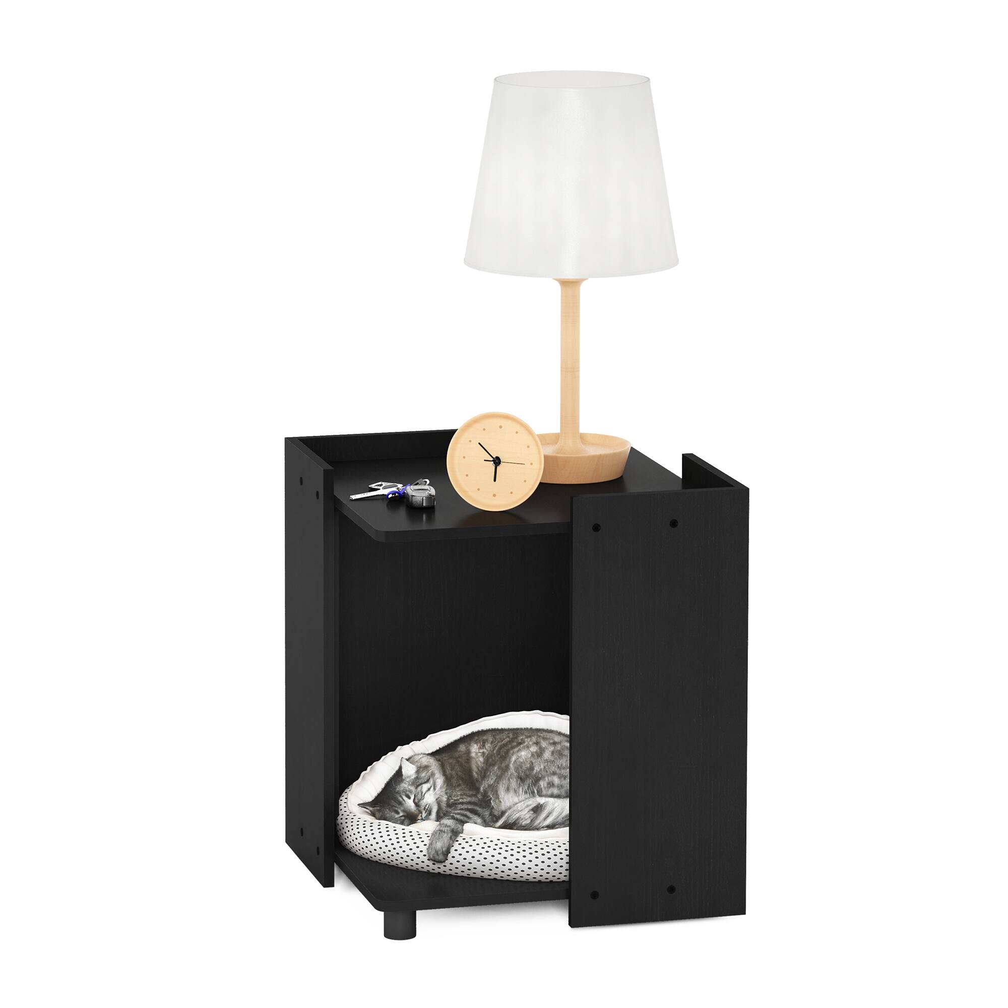 Alt View 4. Furinno - Peli Litter Box Enclosure with Casters - Americano.