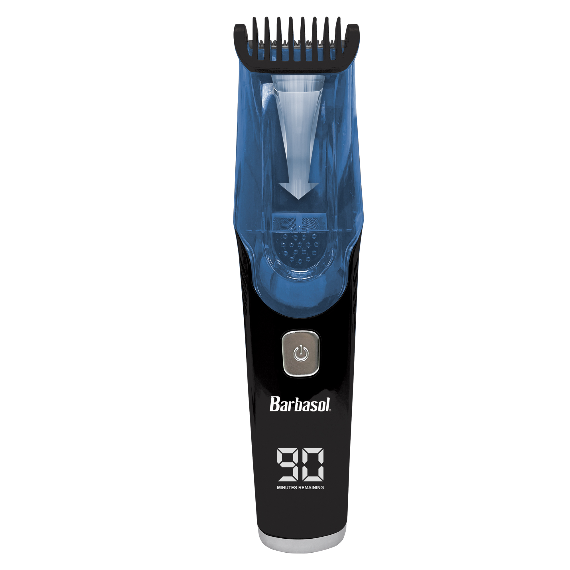 Barbasol - Mens Rechargeable Cordless Waterproof LCD Screen Ceramic Body Hair Trimmer - Black