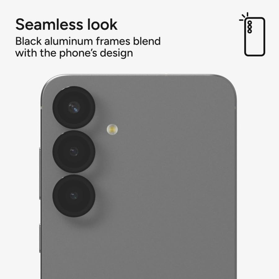 Seamless look  
Black aluminum frames blend with the phone's design