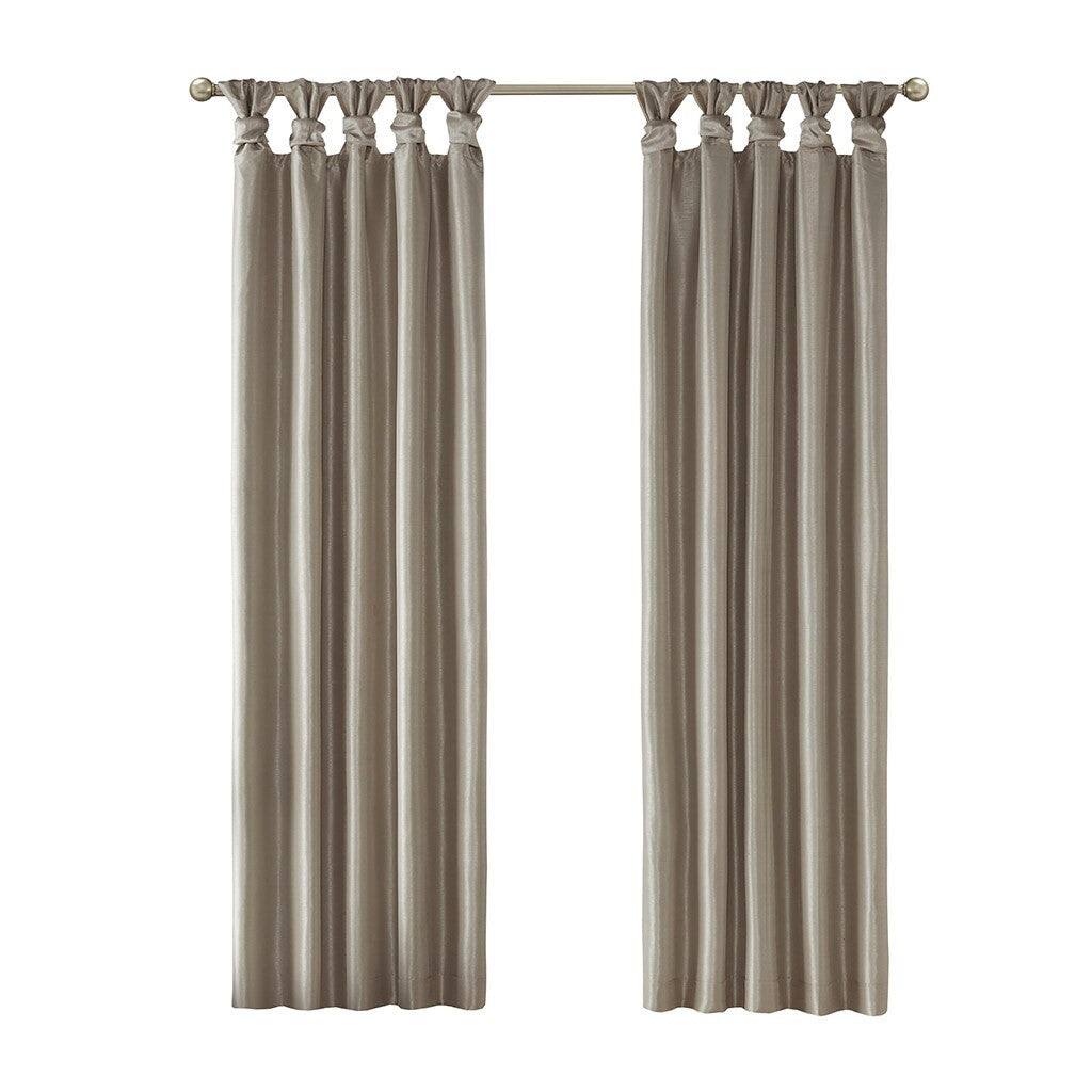Angle. BreeBe - Twist Tab Total Blackout Window Curtain Panel Pewter 50x95' Blackout - Pewter.