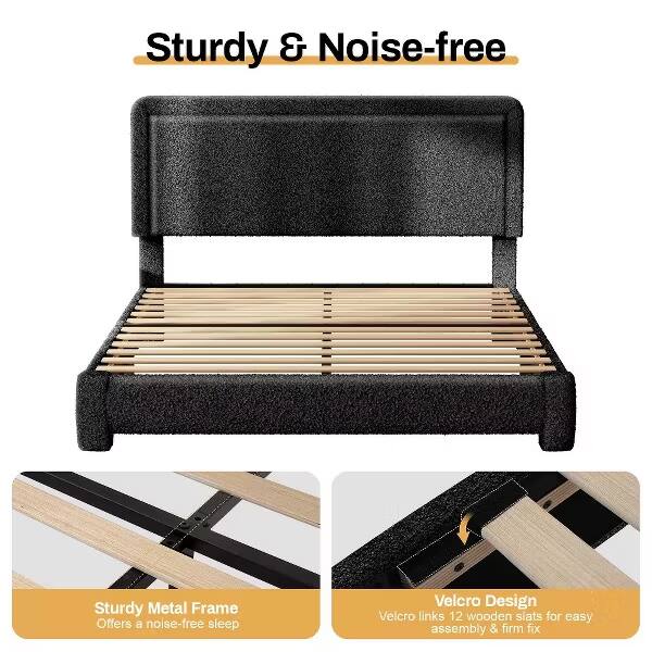 Sturdy & Noise-free

Sturdy Metal Frame
Offers a noise-free sleep

Velcro Design
Velcro links 12 wooden slats for easy assembly & firm fix