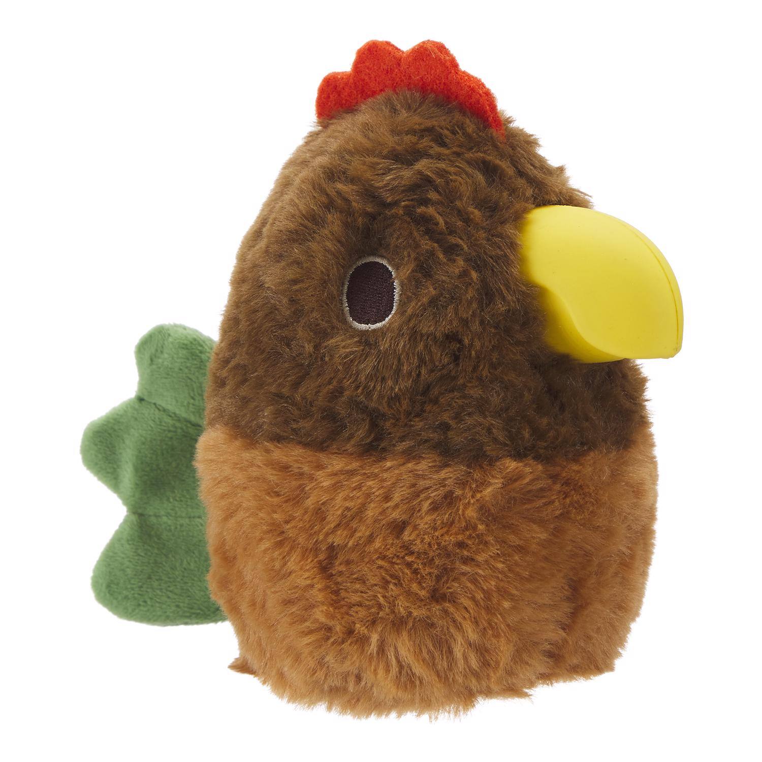 Front. BARK - Bark Rubber Hen Dog Toy 1 pk (Case of 3) - Brown.