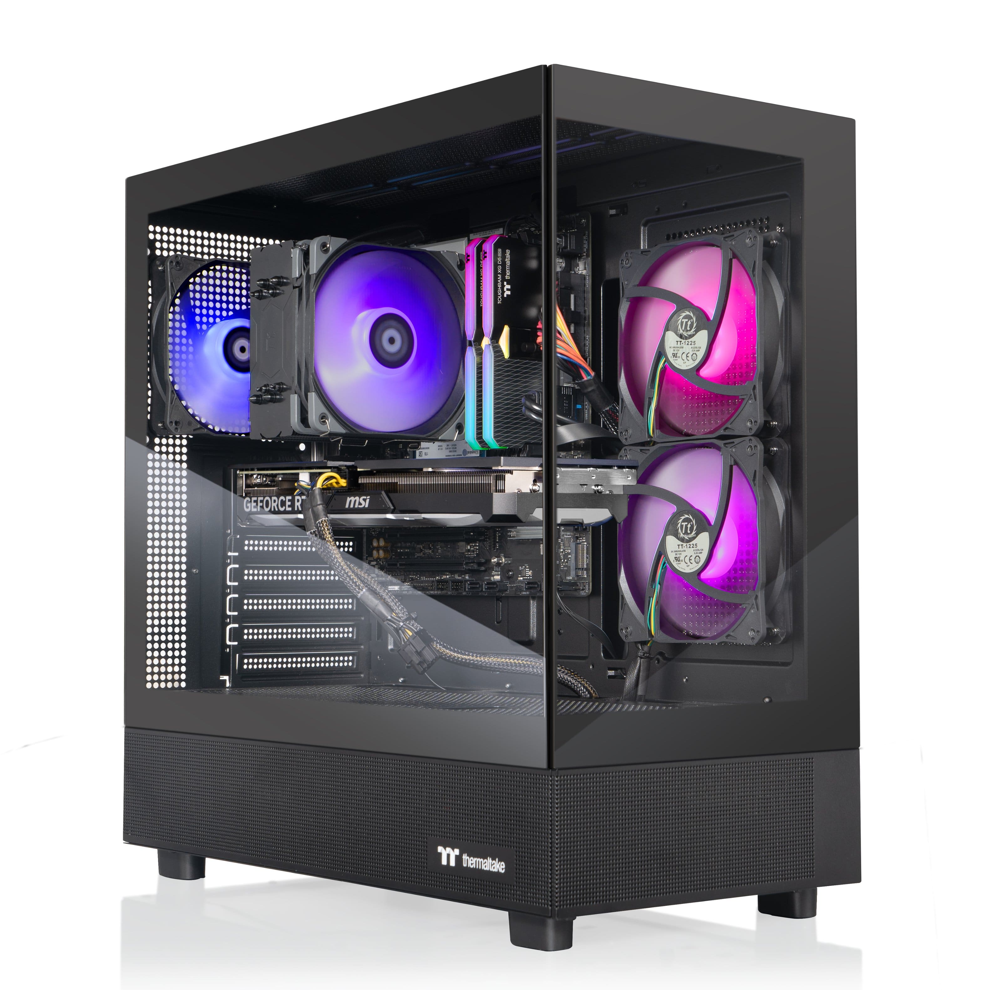 Thermaltake - LCGS Vista u470S Gaming Desktop - Intel Core Ultra 5 - 245KF - 32GB Memory - NVIDIA GeForce RTX 4070 Super - 1TB SSD - Black - Front_Zoom
