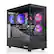 The image shows a computer tower with a purple and pink fan inside. The computer is equipped with two GeForce RTX 2080 Ti graphics cards, and it is a T-series model. The tower is black and has a clear side panel, allowing a clear view of the internal components. The fans are colorful and add a unique touch to the overall design of the computer.