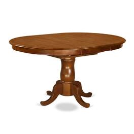 FurniFact - Elegant Oval Dining Table – Solid Wood Round Dining Table for 6 - Saddle Brown