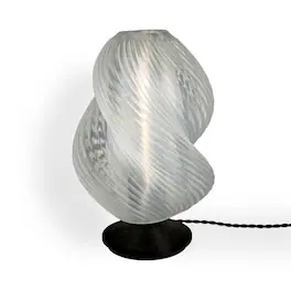 Jonathan Y - Gema 13.5" Mid-Century Coastal Plant-Based PLA 3D Printed Dimmable LED Table Lamp - Light Smoke/Black