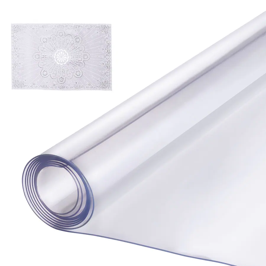 Plastic Rounded Rectangular Table Top VEVOR Plastic Table Cover, 40 x 60 Inch 1.5 mm Thick Clear Table ...