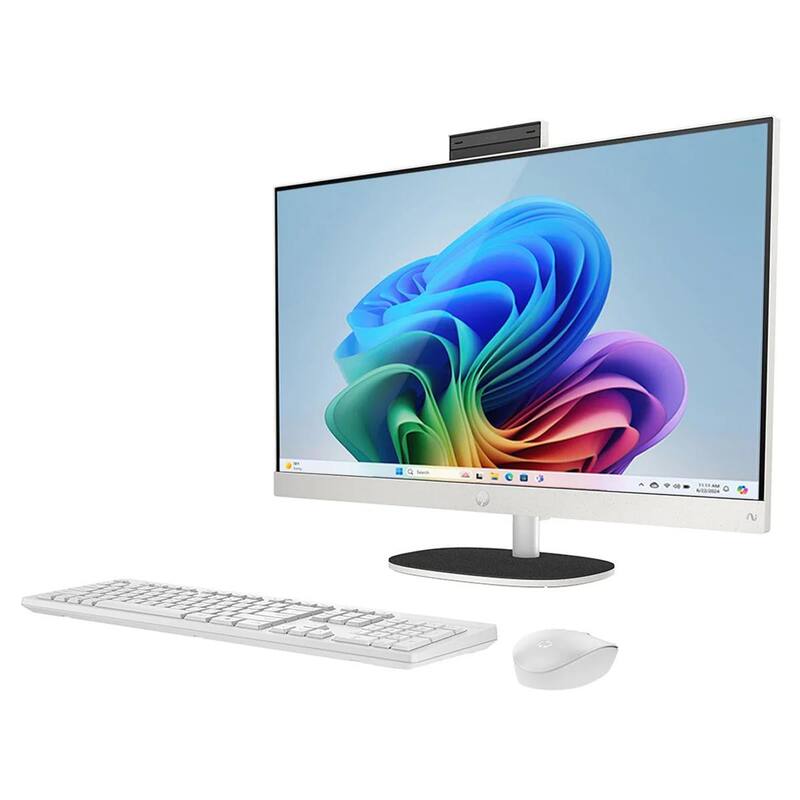 Alt View 3. HP - HP 27" FHD Touch All-in-One,Ryzen AI 7 350,64GB DDR5,2TB SSD+1TB Dock Station,AMD Radeon 680M,WiFi 6,Win 11 Pro,White - White.
