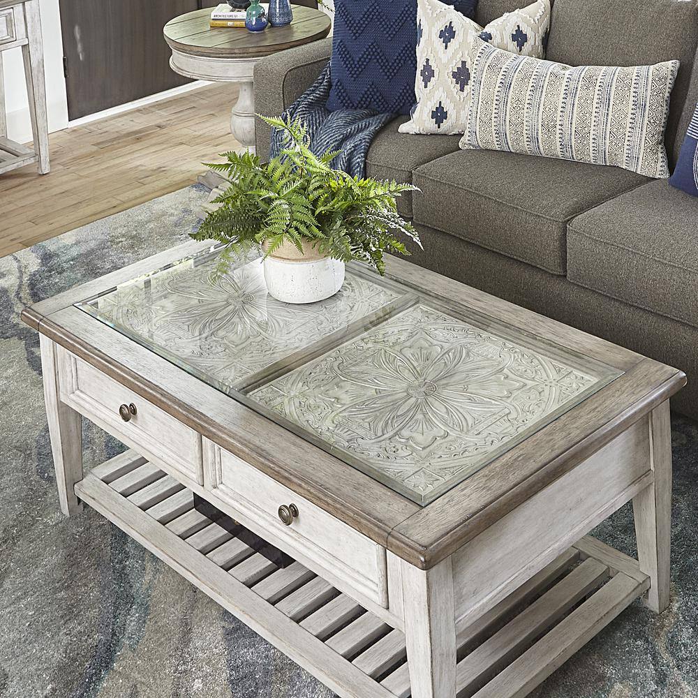 Alt View 6. Liberty Furniture Industries - Rectangular Ceiling Tile Cocktail Table - White.