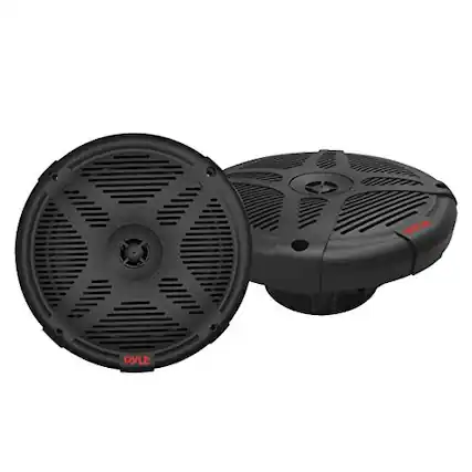 Front. Pyle - Pyle PLMR652B 6.5" 600 Watt Peak Power Marine 2-Way Coaxial Full-Range Speakers (Black, Pair) - Black.