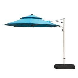 Ecooso - Round Cantilever Umbrella with Center Pole (Base Not Included) - Lake Blue