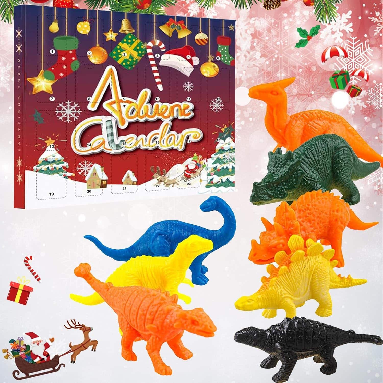 Auledio - Advent Calendar 2025 Kids Dinosaur Toys Christmas Countdown Calendar for Kids Party Gift - Multicolor