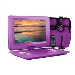 Trexonic - 14.1 Inch Portable TV+DVD Player with Swivel TFT-LCD Screen and USB,SD,AV,HDMI Inputs - Purple