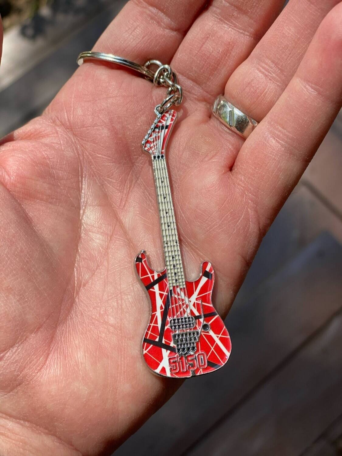 Alt View 4. PopMarket - Eddie Van Halen - EVH - Eddie Van Halen - 5150 Guitar Keychain - Multicolor.