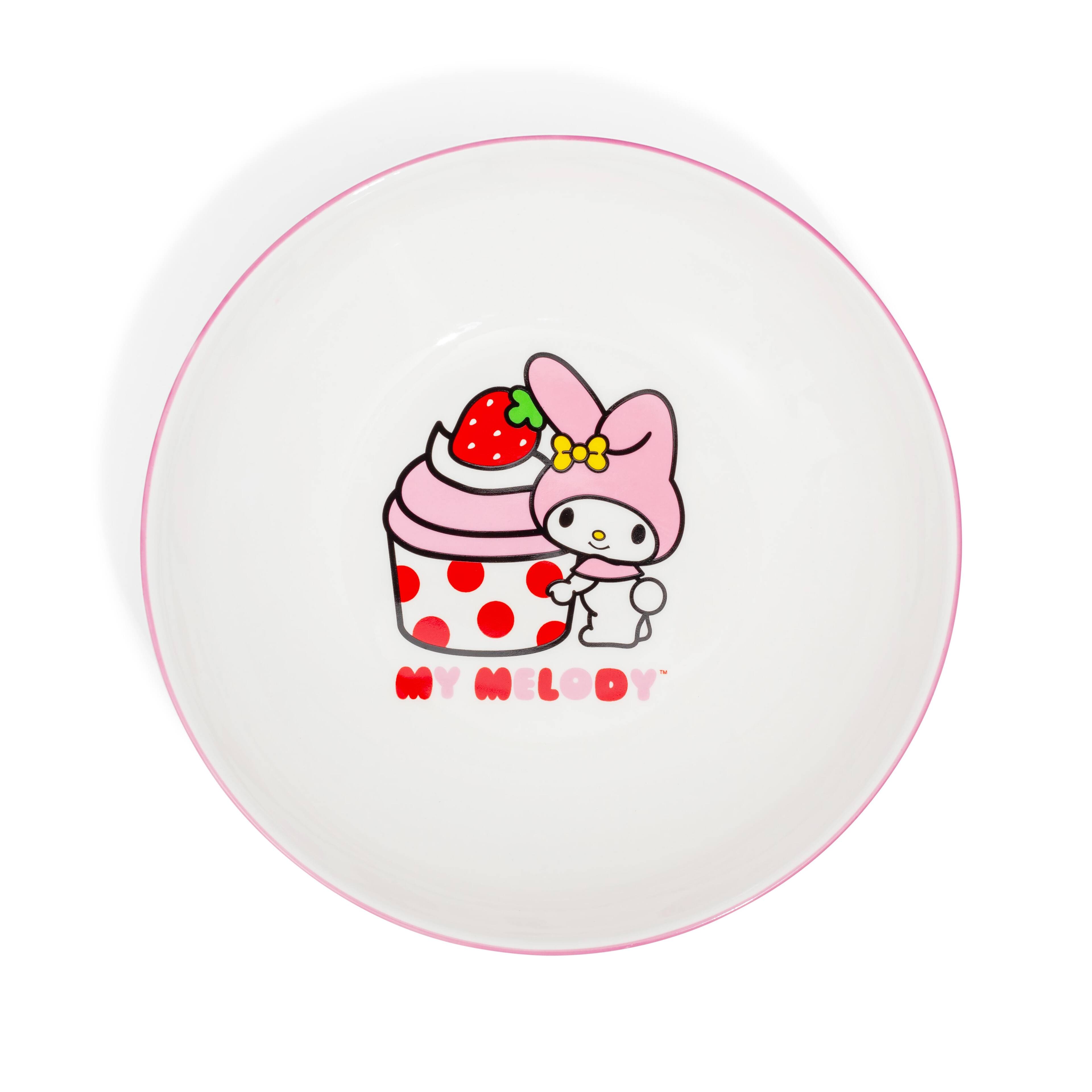 Alt View 1. Silver Buffalo - Sanrio My Melody Cupcake 9-Inch Ceramic Coupe Dinner Bowl - White.