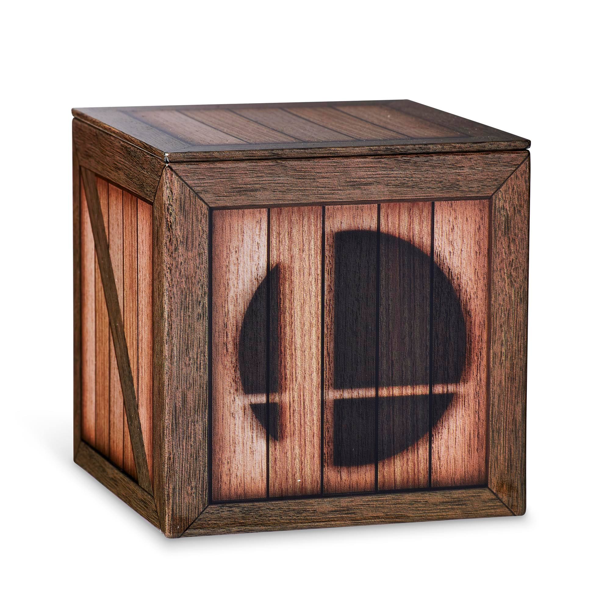 Alt View 2. Toynk - Nintendo Smash Brothers Crate 4 x 4 Inch Tin Storage Box - Brown.